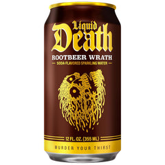 Liquid Death Soda-Flavored Sparkling Water - Rootbeer Wrath, Less Sugar*, Huge Flavor, No Caffeine, No Artificial Sweeteners, 12 Fl Oz (Pack of 12)