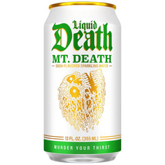 Liquid Death Soda-Flavored Sparkling Water - MT. DEATH, Less Sugar*, Huge Flavor, No Caffeine, No Artificial Sweeteners, 12 Fl Oz (Pack of 12)