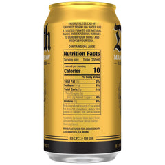 Liquid Death Soda-Flavored Sparkling Water - Mango Chainsaw (Mango Orange), Less Sugar*, Huge Flavor, No Caffeine, No Artificial Sweeteners, 12 Fl Oz (Pack of 12)